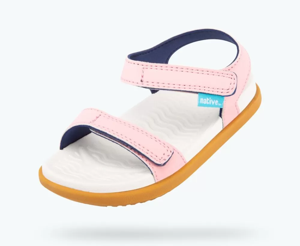 Native Shoes Sandals^Charley Child Princess Pink/ Shell White/ Toffee Brown