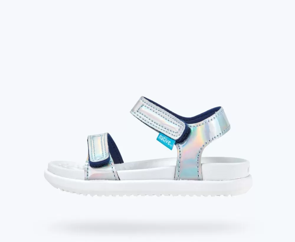 Native Shoes Sandals^Charley Hologram Child Hologram/ Shell White