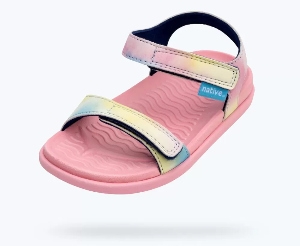 Native Shoes Sandals^Charley Sugarlite Print Child Princess Pink/ Princess Pink/ Pastel Tie Dye