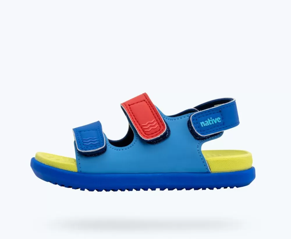 Native Shoes Sandals^Frankie Sugarlite Child Resting Blue/ Celery Green/ Uv Blue/ Uv Hyper Strap