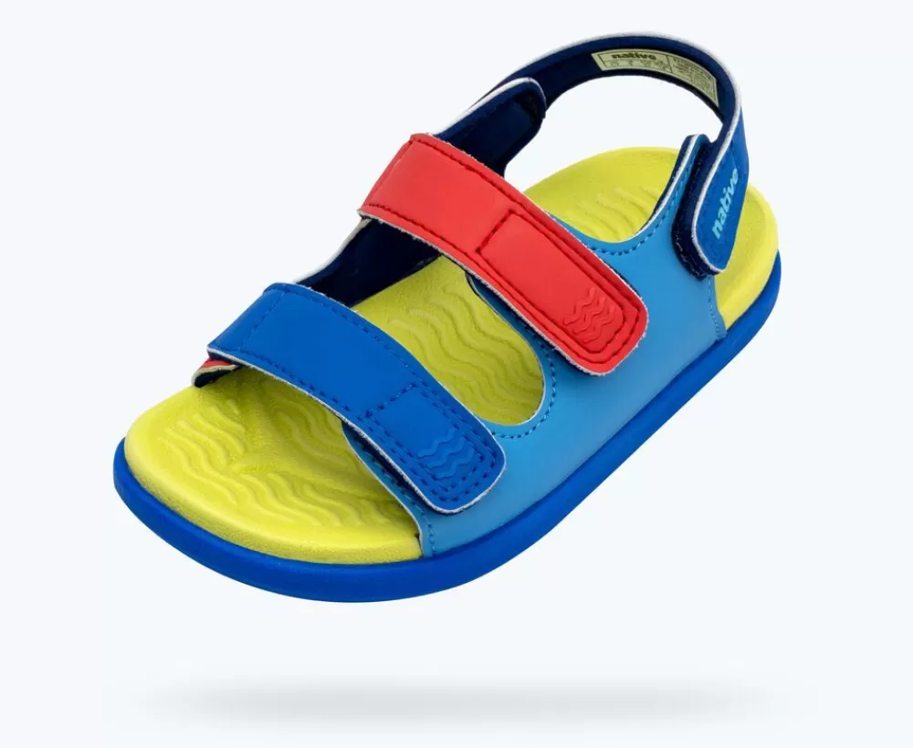 Native Shoes Sandals^Frankie Sugarlite Child Resting Blue/ Celery Green/ Uv Blue/ Uv Hyper Strap