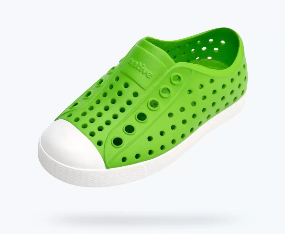 Native Shoes Shoes^Jefferson Child Grasshopper Green/ Shell White