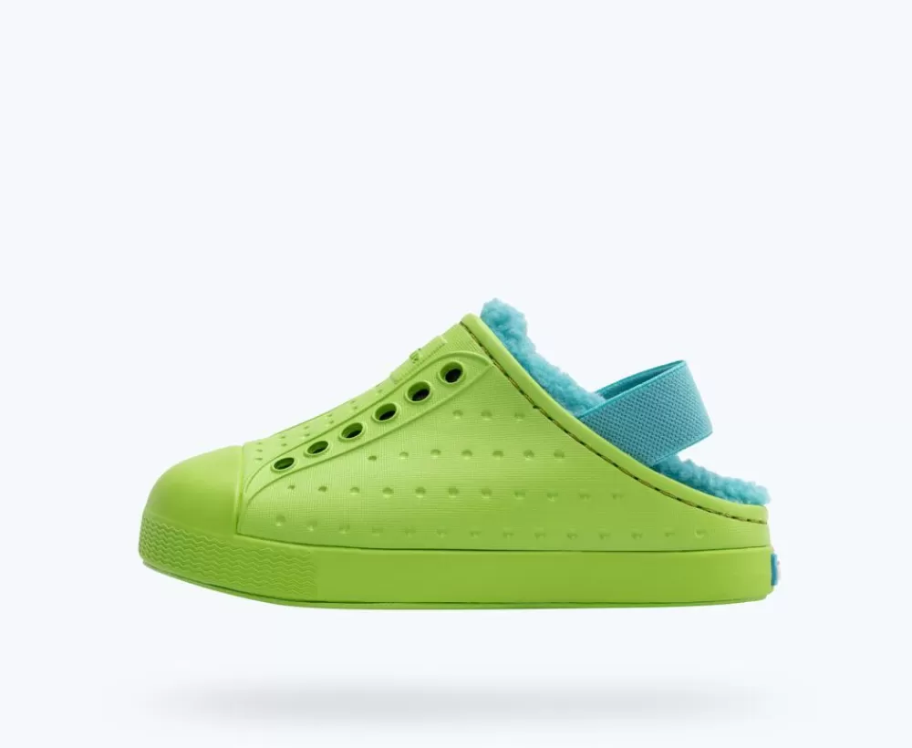 Native Shoes Shoes^Jefferson Cozy Sugarlite Little Kid Snap Green/ Snap Green/ Maui Blue