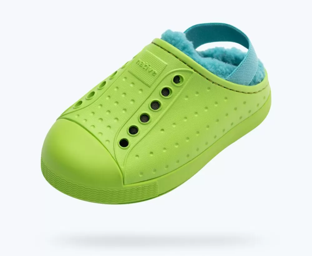 Native Shoes Shoes^Jefferson Cozy Sugarlite Little Kid Snap Green/ Snap Green/ Maui Blue