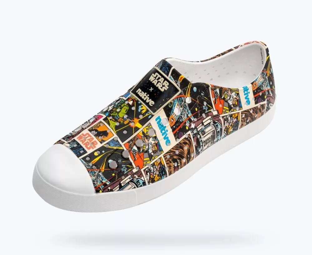 Native Shoes Shoes^Jefferson Star Wars Print Shell White/ Shell White/ Comic Multi Aop