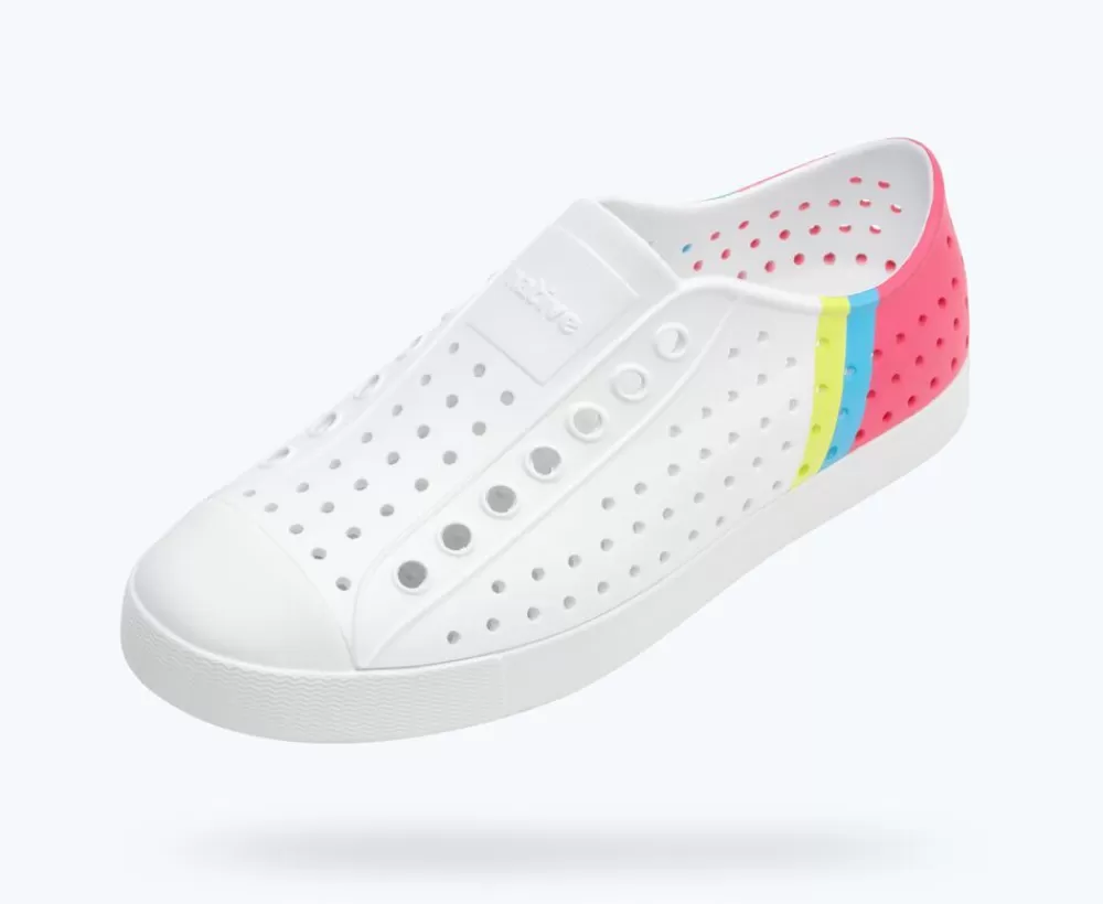 Native Shoes Shoes^Jefferson Sugarlite Block Shell White/ Shell White/ Dazzle Maria Celery Block