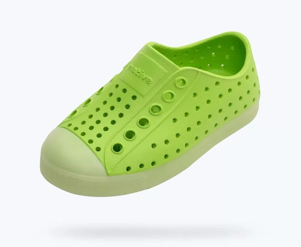 Native Shoes Shoes^Jefferson Sugarlite Glow Child Snap Green/ Glow