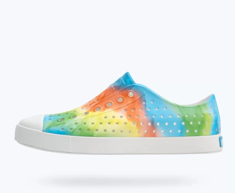 Native Shoes Shoes^Jefferson Sugarlite Print Shell White/ Shell White/ Rainbow Tie Dye