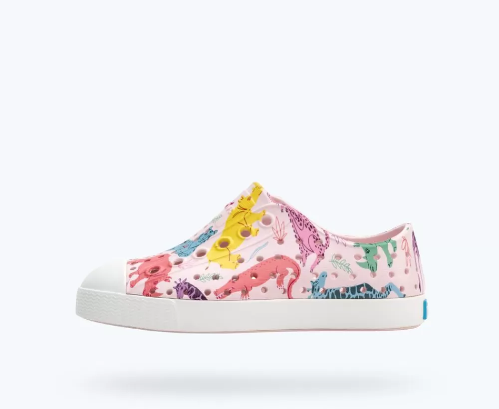 Native Shoes Shoes^Jefferson Sugarlite Print Child Milk Pink/ Shell White/ Sea Fan Safari Friends