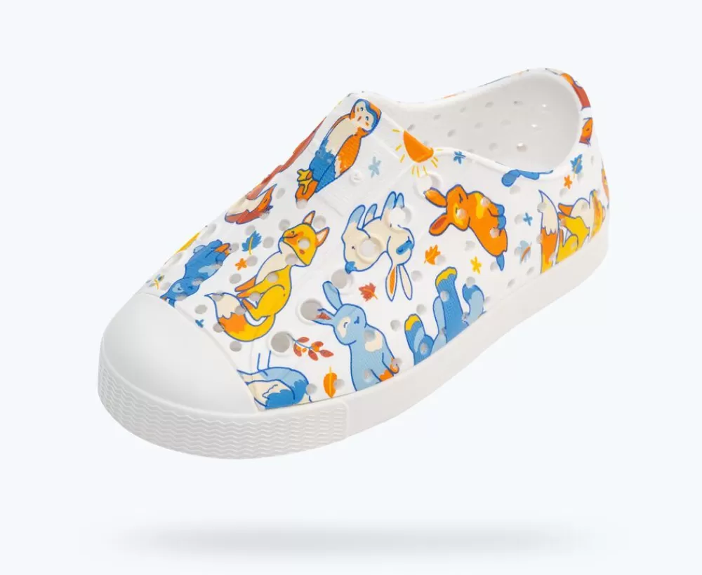 Native Shoes Shoes^Jefferson Sugarlite Print Child Shell White/ Shell White/ Daylight Woodland Friends