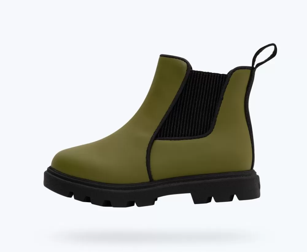 Native Shoes Boots^Kensington Treklite Child Rookie Green/ Jiffy Black