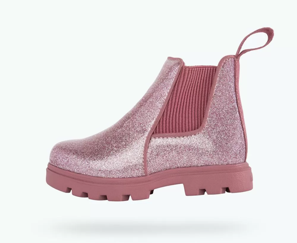 Native Shoes Boots^Kensington Treklite Glitter Child Pink Glitter/ Temple Pink