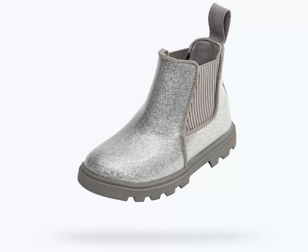 Native Shoes Boots^Kensington Treklite Glitter Child Silver Glitter/ Pigeon Grey