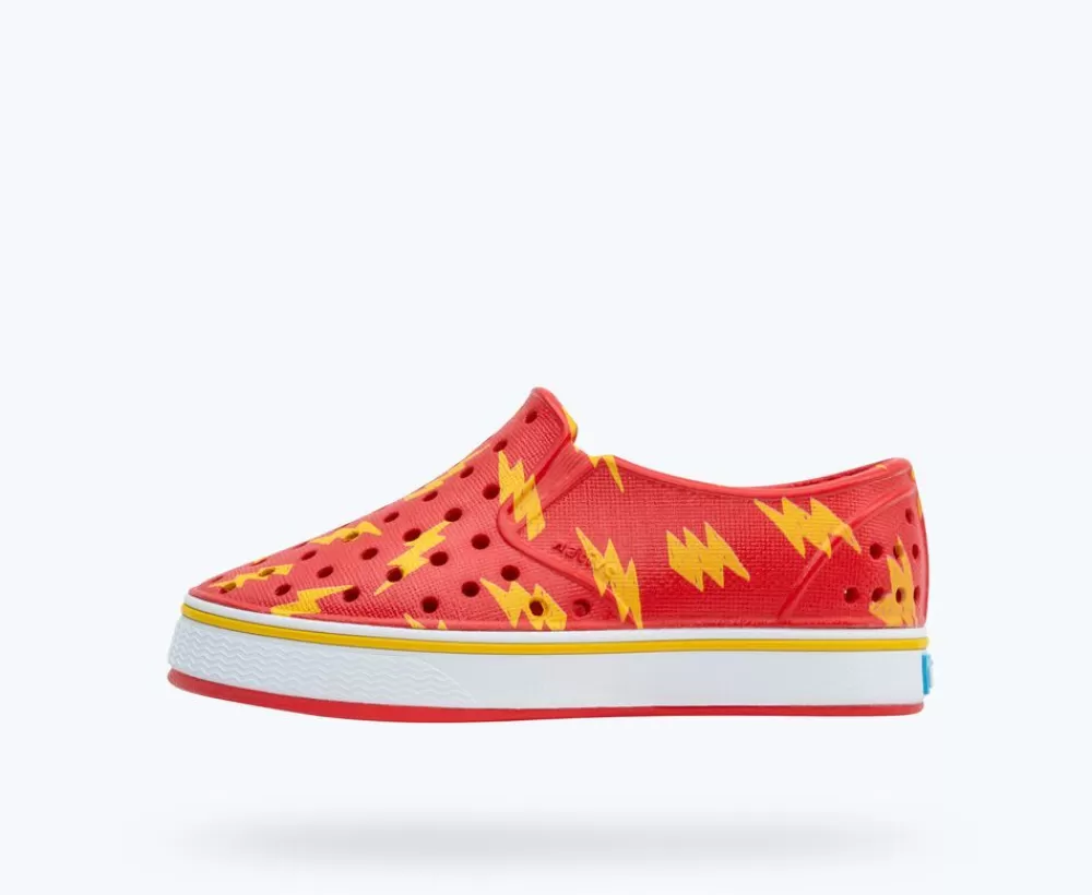 Native Shoes Shoes^Miles Sugarlite Print Child Hyper Red/ Shell White/ Crayon Lightning