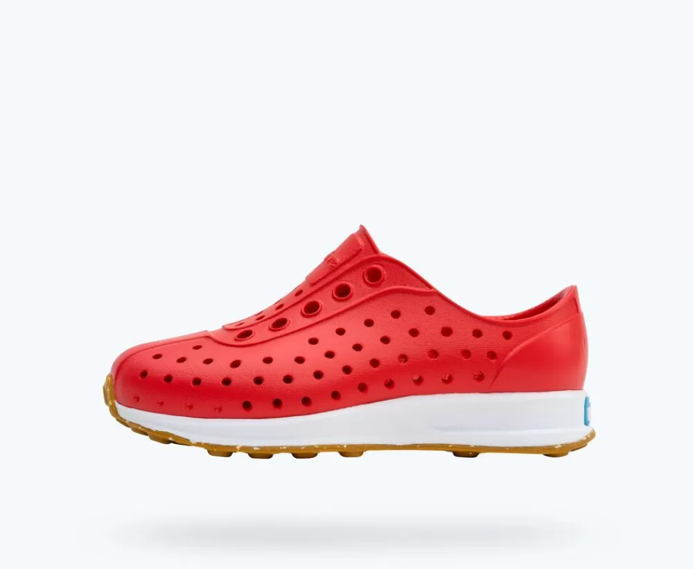 Native Shoes Shoes^Robbie Sugarlite Child Hyper Red/ Shell White/ Mash Speckle Rubber