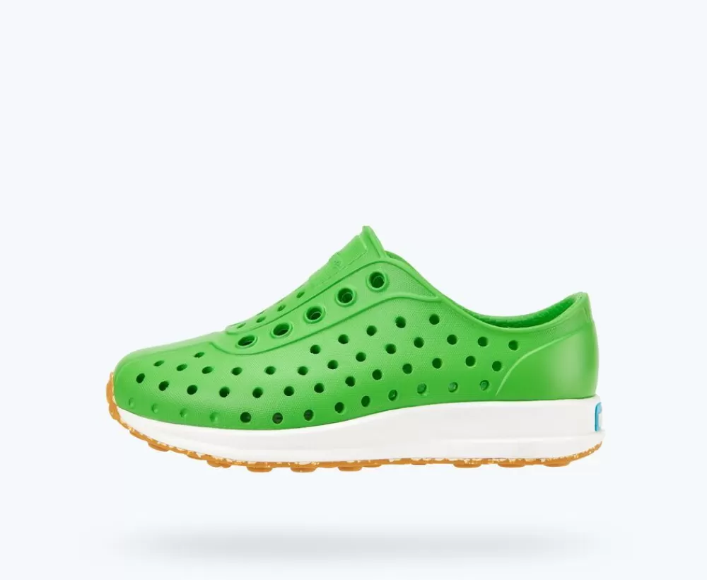 Native Shoes Shoes^Robbie Sugarlite Child Grasshopper Green/ Shell White/ Mash Speckle Rubber