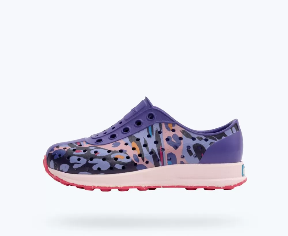 Native Shoes Shoes^Robbie Sugarlite Print Child Ultra Violet/ Milk Pink/ Healing Digital Cheetah/ Dazzle Speckle Rubber