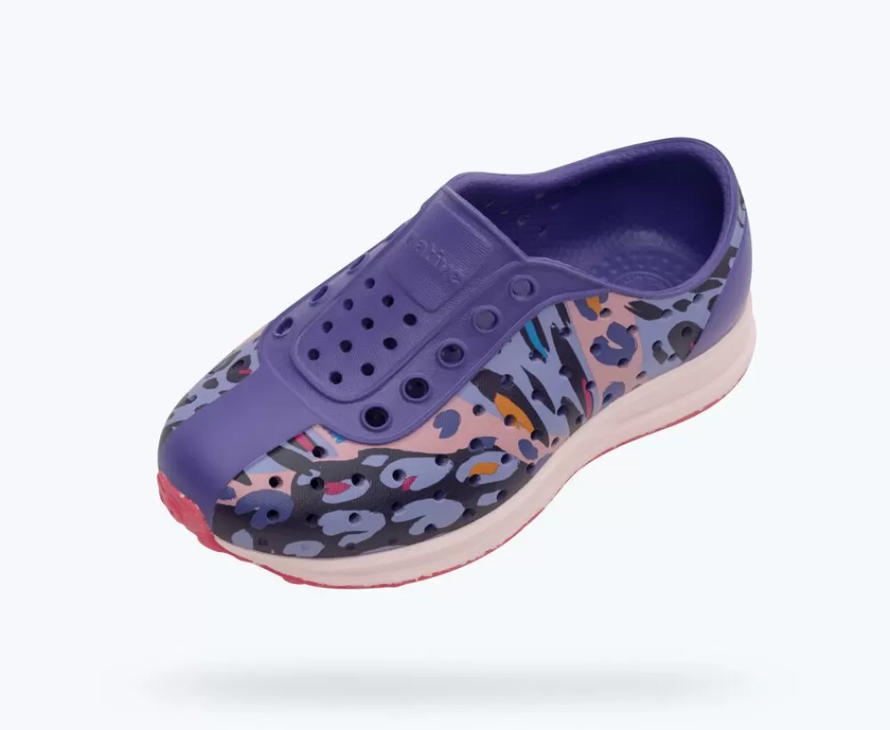 Native Shoes Shoes^Robbie Sugarlite Print Child Ultra Violet/ Milk Pink/ Healing Digital Cheetah/ Dazzle Speckle Rubber